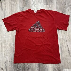Vintage‎ Made In Canada Adidas Shirt Logo Y2K Red XL-2XL READ